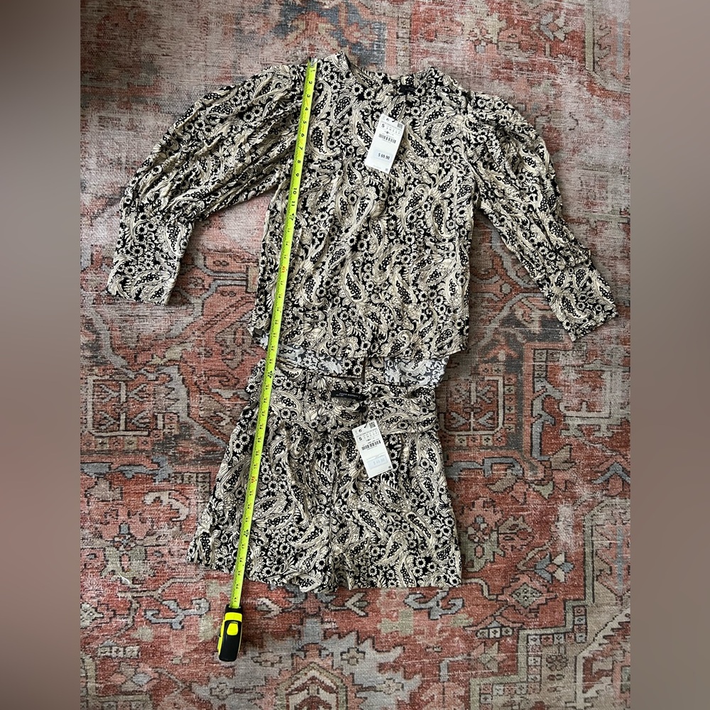 NWT Zara Paisley black and gold Set